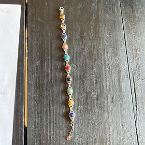 Sterling Silver colored stone bracelet